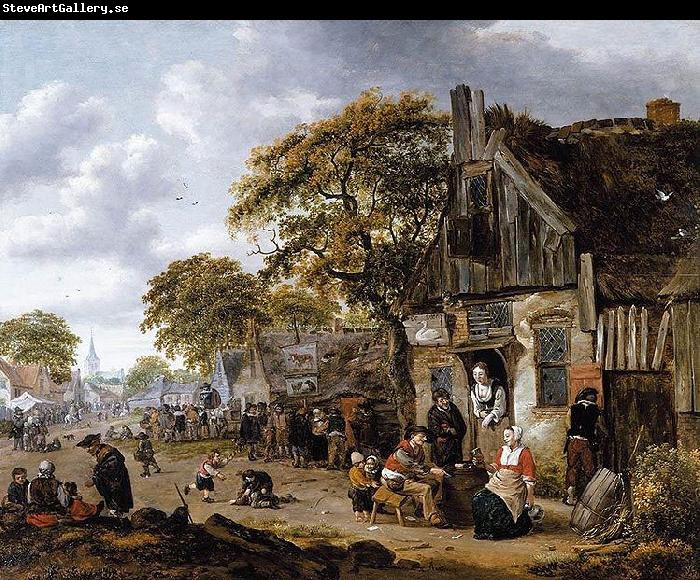 Salomon Rombouts A Village Street Scene